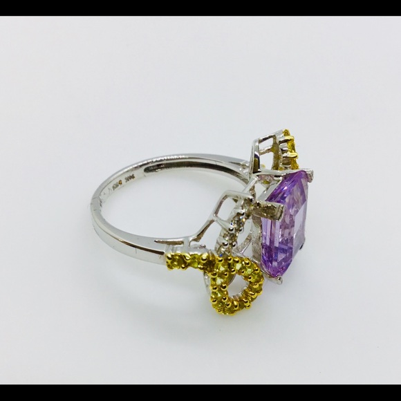 Ladies Amethyst, Sapphire and Diamond Ring - Picture 3 of 3